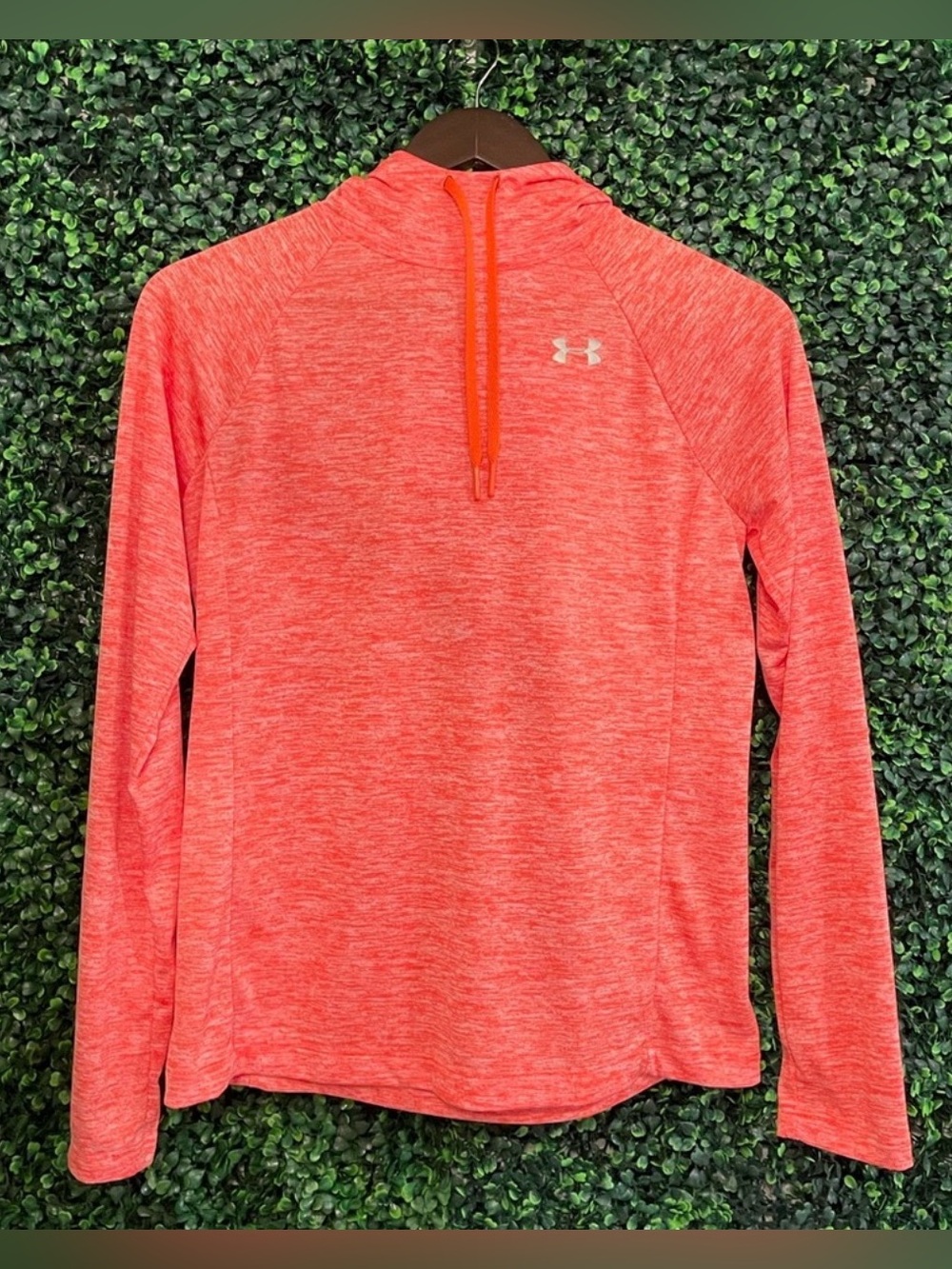 Under Armour HeatGear Tech Twist Hoodie 2.0 Women’s Orange Long Sleeve Pullover - Picture 5 of 11